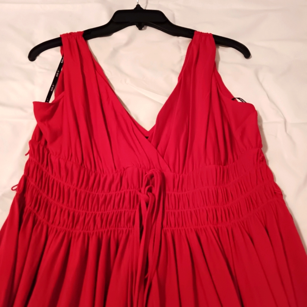 Allen B Red Batwing Dress